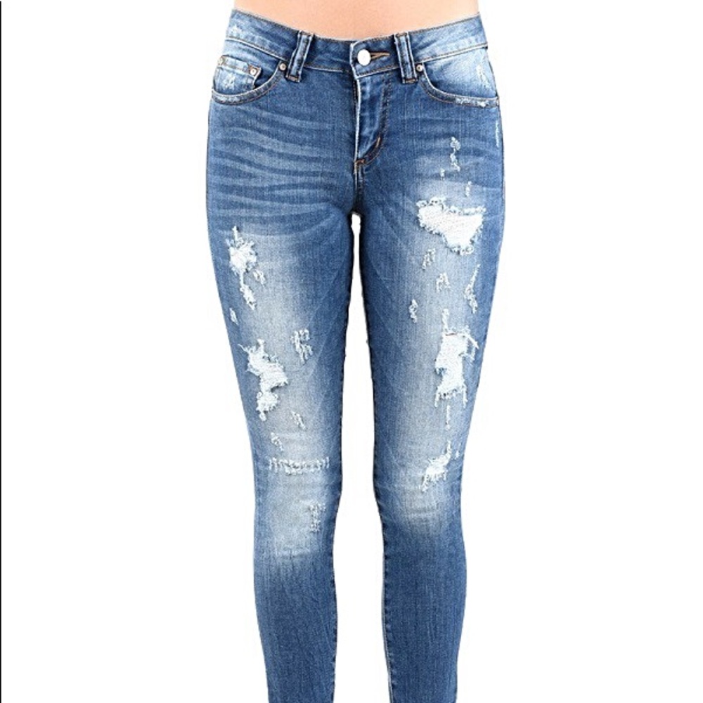 Distressed Denim Jeans